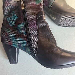 Elegant Black and Multicolor Heeled Boots By Spring Step Sz 40 (9.5 )